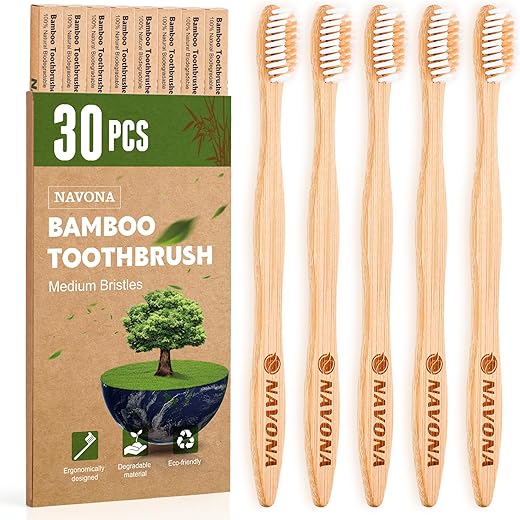 Top 6 Must-Have Eco-Friendly Bamboo Tooth Brushes for a daily Lifestyle 30 PCS Eco-Friendly Bamboo Toothbrushes