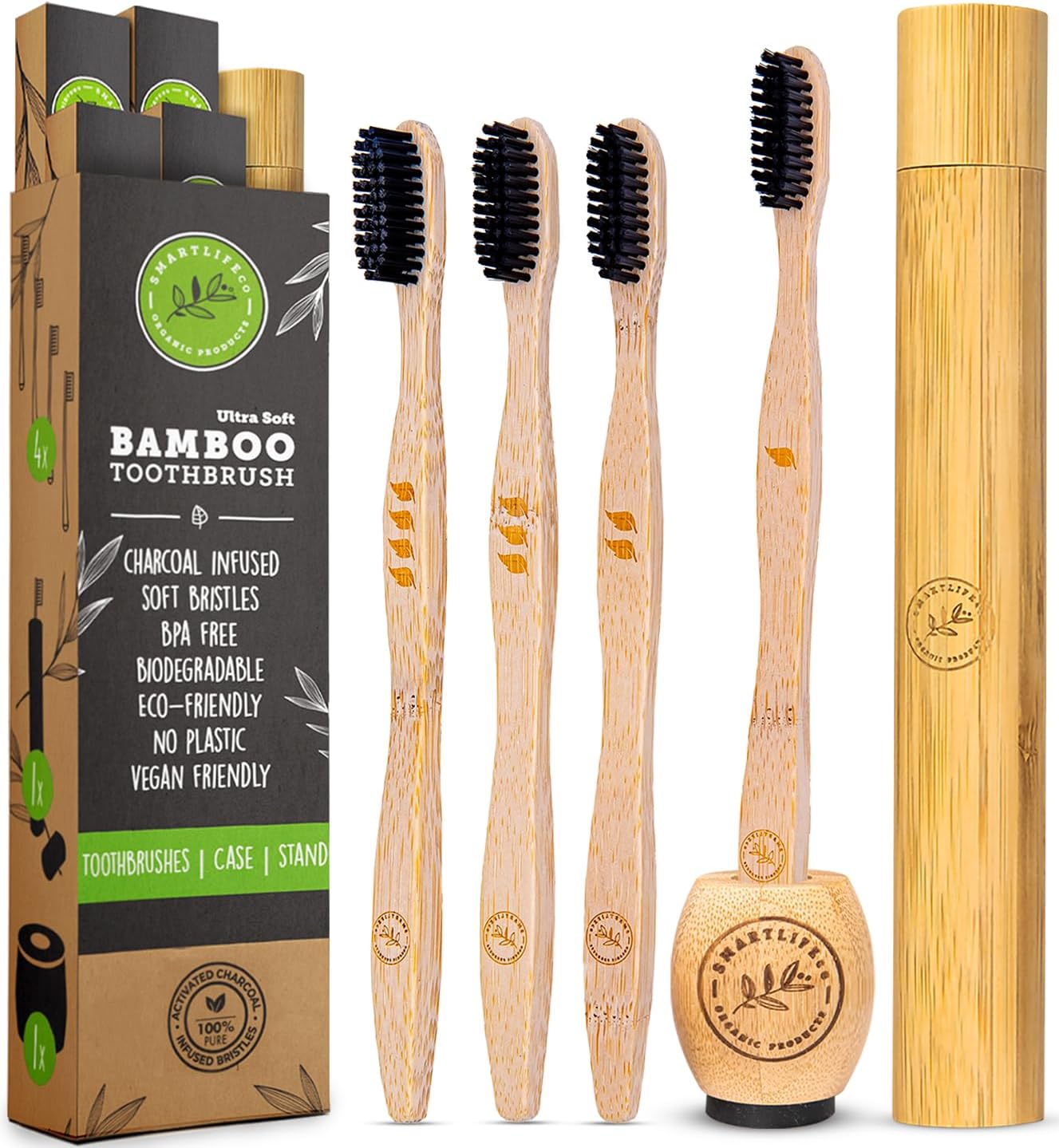 Top 6 Must-Have Eco-Friendly Bamboo Tooth Brushes for a daily Lifestyle Bamboo Charcoal Toothbrush Set with Case