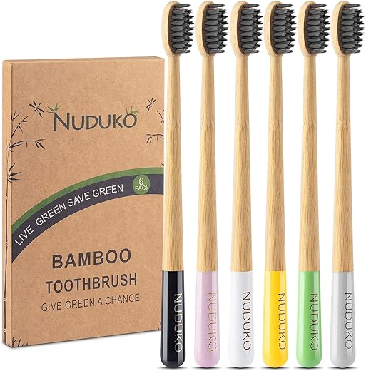 Top 6 Must-Have Eco-Friendly Bamboo Tooth Brushes for a daily Lifestyle Biodegradable Bamboo Toothbrushes, 6 Pack
