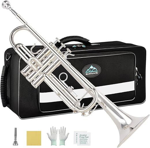 Top 5 Trombones to Elevate Your Sound EASTROCK Bb Trumpet Standard Trumpet Set with Carrying Case,Gloves, 7C Mouthpiece, Cleaning Kit, Tuning Rod (Silver)