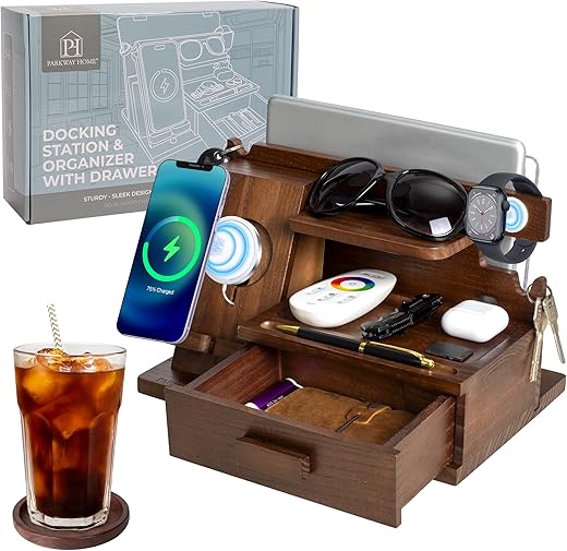 Top 6 Essential Products for Production Stations Wood Charging Dock with Drawer