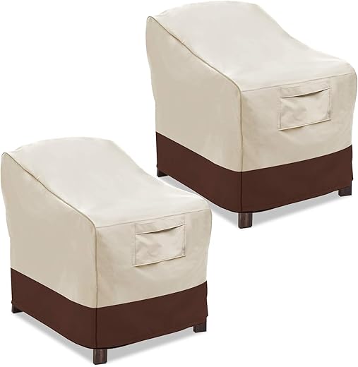 Top 5 Picks for Durable Patio Furniture Covers Vailge Patio Chair Covers, Lounge Deep Seat Cover, Heavy Duty and Waterproof Outdoor Lawn Patio Furniture Covers (2 Pack - Large, Beige & Brown)